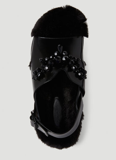 Simone Rocha Low Trek 人造毛皮凉鞋 黑色 sra0250026