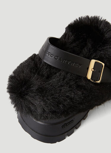 Stella McCartney Trace 露跟人造皮草鞋 黑色 stm0245038