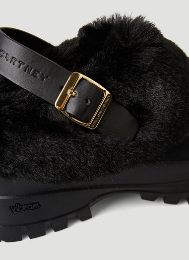 Stella McCartney Trace 露跟人造皮草鞋 黑色 stm0245038