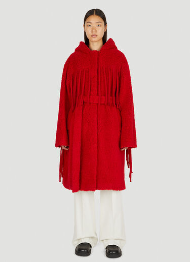 Stella McCartney Fringed Teddy Coat Red stm0249002