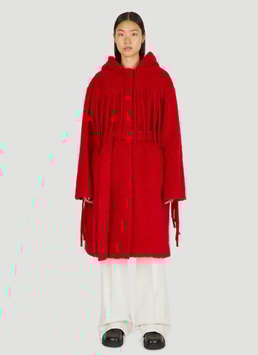 Fringed Teddy Coat Stella McCartney Fringed Teddy Coat Red stm0249002