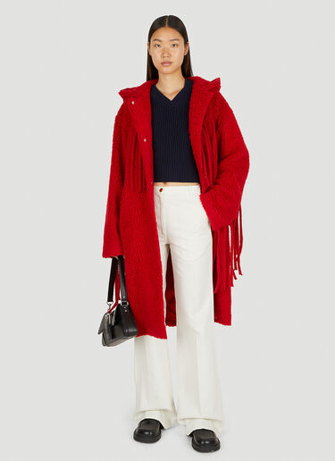 Fringed Teddy Coat Stella McCartney Fringed Teddy Coat Red stm0249002