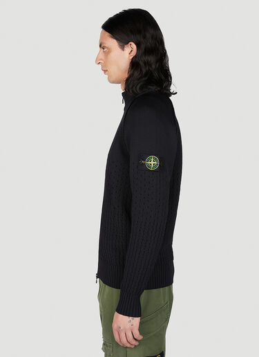 Compass 贴饰拉链针织衫 Stone Island Compass 贴饰拉链针织衫 黑色 sto0152050
