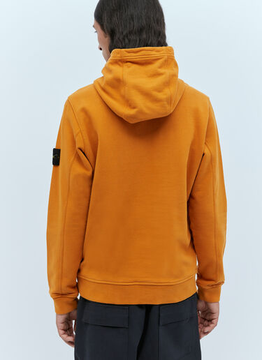 Stone Island Hooded Compass Patch Sweatshirt Orange sto0154054