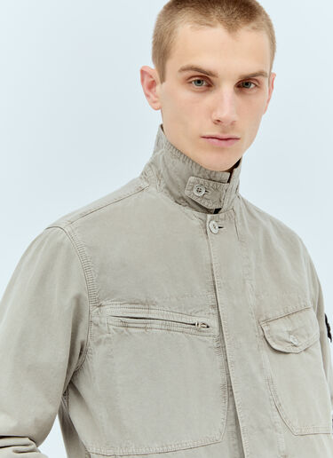 Stone Island 버튼 캔버스 재킷 그레이 sto0156022