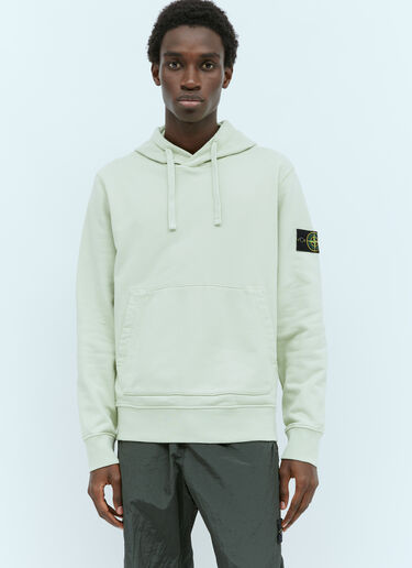 Stone Island 로고 패치 후드 맨투맨 그린 sto0156064