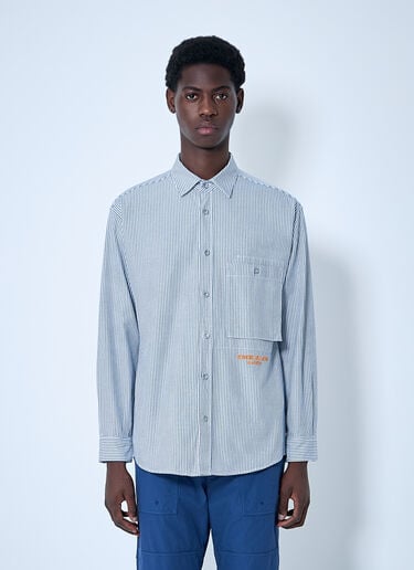 Stone Island 마리나 스트라이프 셔츠  블루 sto0160002