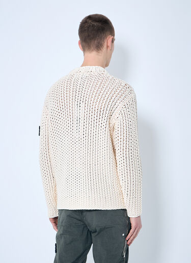 Stone Island UV-Reactive Crochet Sweater Beige sto0160039