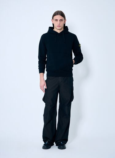 Stone Island 나침반 패치 후드티셔츠  블랙 sto0160050