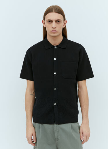 Stüssy 천공 마감 소용돌이 니트 셔츠  블랙 sts0152055