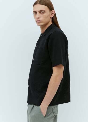 Stüssy 천공 마감 소용돌이 니트 셔츠  블랙 sts0152055