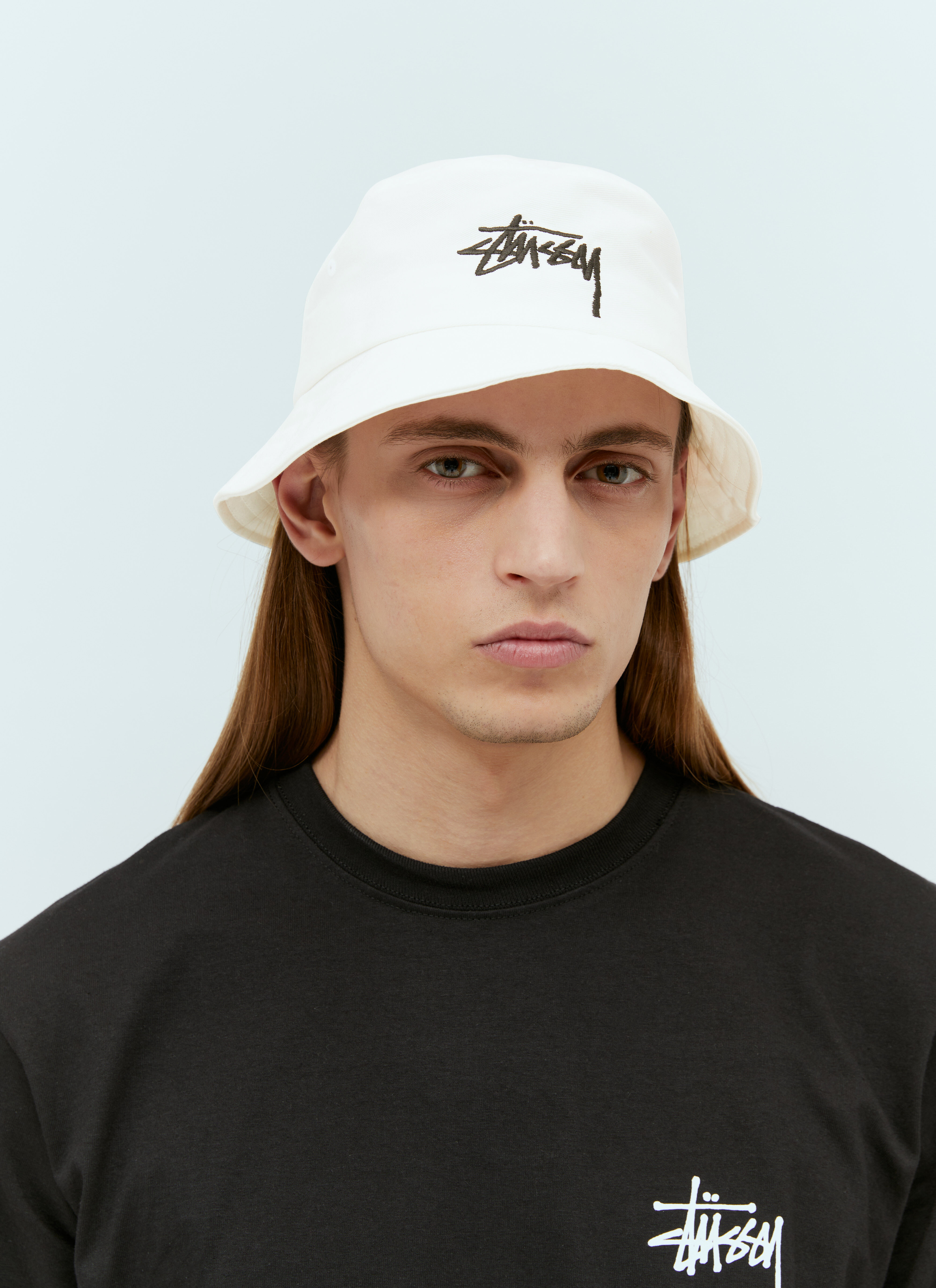Stüssy Men's' Big Stock Bucket Hat in White | LN-CC®