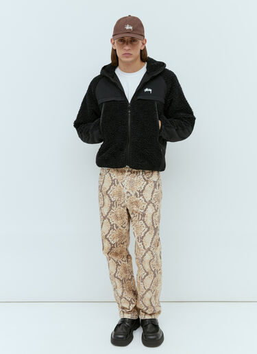 羊羔绒拼接连帽夹克 Stüssy 羊羔绒拼接连帽夹克 黑色 sts0153001
