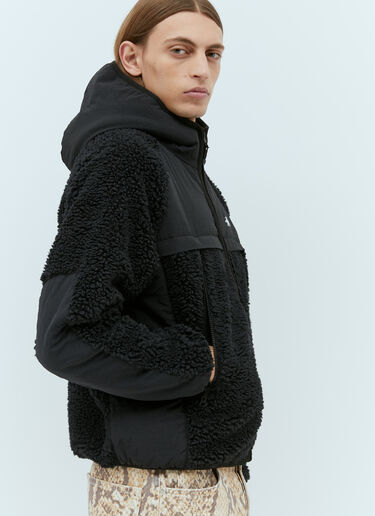 Stüssy 羊羔绒拼接连帽夹克  黑色 sts0153001