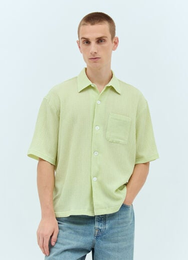 Flat Bottom Crinkled Shirt Stüssy Flat Bottom Crinkled Shirt Green sts0157005