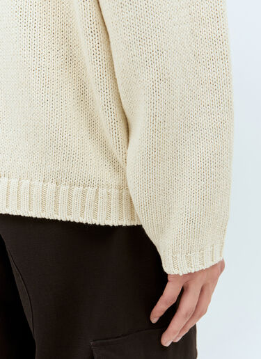 Roll V-Neck Logo Sweater Stüssy Roll V-Neck Logo Sweater Cream sts0158008