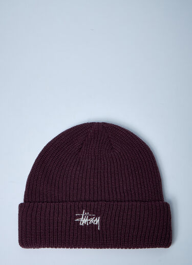 Logo Motif Beanie Hat Stüssy Logo Motif Beanie Hat Burgundy sts0350017
