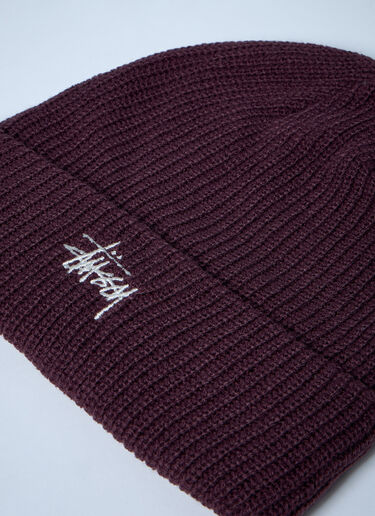 Logo Motif Beanie Hat Stüssy Logo Motif Beanie Hat Burgundy sts0350017