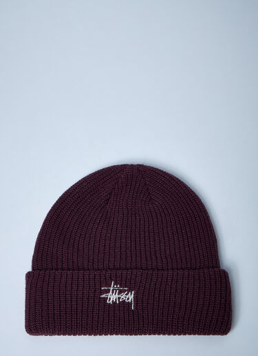 Logo Motif Beanie Hat Stüssy Logo Motif Beanie Hat Burgundy sts0350017