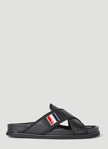 交叉绊带凉鞋 Thom Browne 交叉绊带凉鞋 黑色 thb0151044