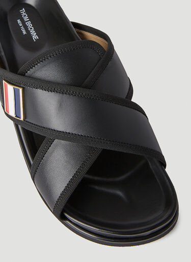 交叉绊带凉鞋 Thom Browne 交叉绊带凉鞋 黑色 thb0151044
