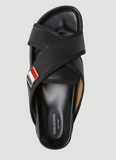 交叉绊带凉鞋 Thom Browne 交叉绊带凉鞋 黑色 thb0151044