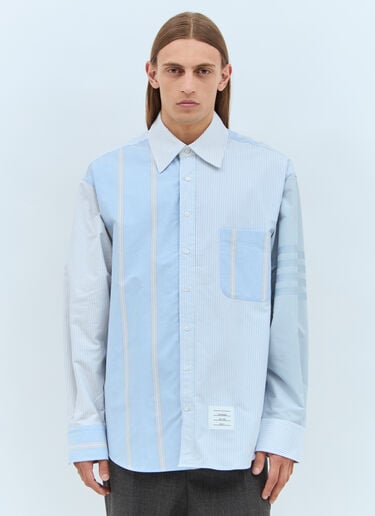 Thom Browne コントラストカラーのストライプシャツ  ライトブルー thb0157004
