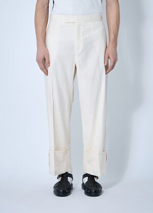 Thom Browne 徽标饰边长裤  米色 thb0160013