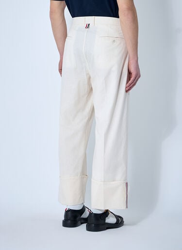 Thom Browne Logo Trim Pants Beige thb0160013