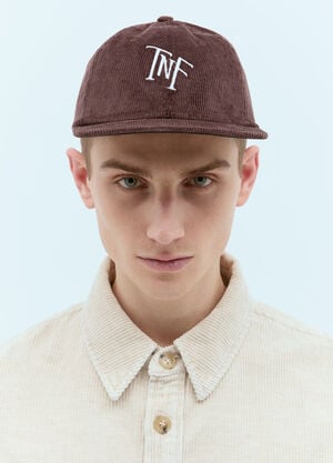 The North Face Logo Embroidery Corduroy Baseball Cap Brown tnf0154028