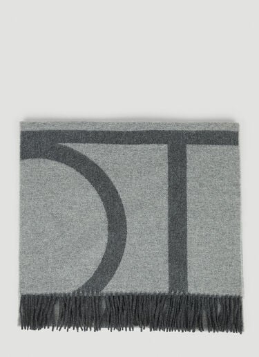 TOTEME Monogram Jacquard Scarf Grey tot0251015