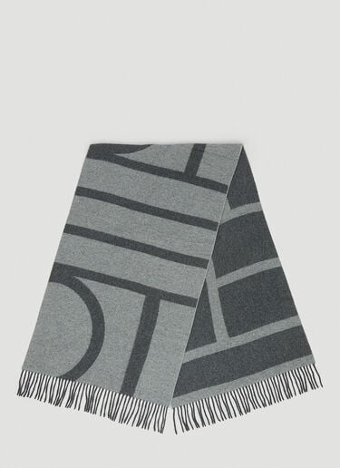 TOTEME Monogram Jacquard Scarf Grey tot0251015
