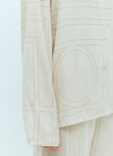 Monogram Flannel Pyjama Top TOTEME Monogram Flannel Pyjama Top Beige tot0255035