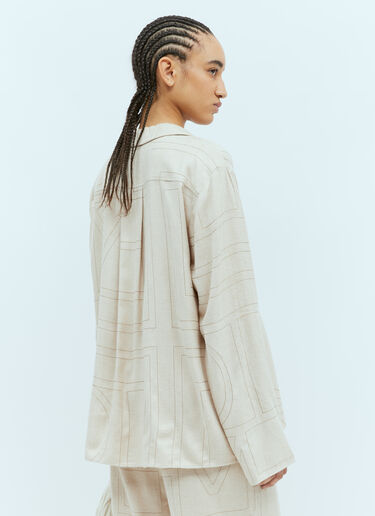 Monogram Flannel Pyjama Top TOTEME Monogram Flannel Pyjama Top Beige tot0255035