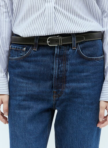 TOTEME Slim Leather Belt Black tot0255049