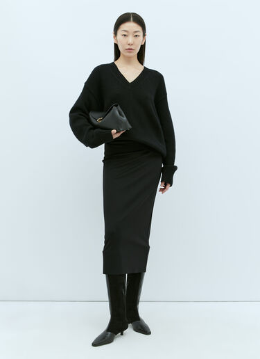 TOTEME T-ロック レザークラッチバッグ ブラック tot0256037