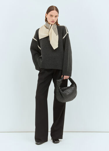 Embroidered Wool Cashmere Sweater TOTEME Embroidered Wool Cashmere Sweater Grey tot0259026