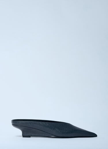 Sharp Lizard-Embossed Wedge Mules TOTEME Sharp Lizard-Embossed Wedge Mules Black tot0259032