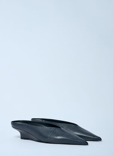 Sharp Lizard-Embossed Wedge Mules TOTEME Sharp Lizard-Embossed Wedge Mules Black tot0259032