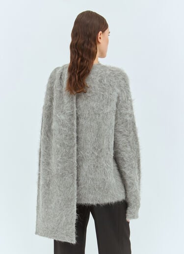 TOTEME Draped-Scarf Sweater Grey tot0259041