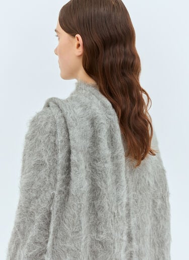 TOTEME Draped-Scarf Sweater Grey tot0259041
