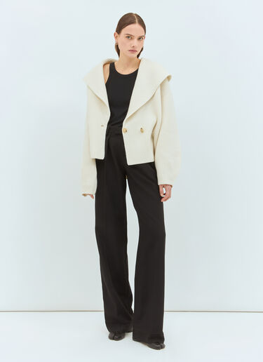 TOTEME Shawl-Lapel Cardigan Cream tot0259043