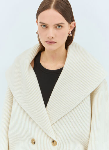 TOTEME Shawl-Lapel Cardigan Cream tot0259043