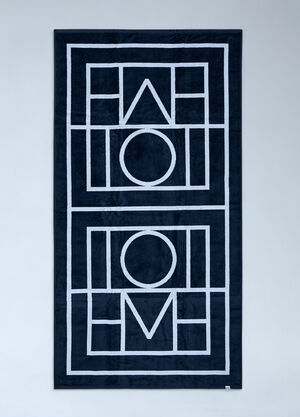 TOTEME Monogram Beach Towel Navy tot0261005