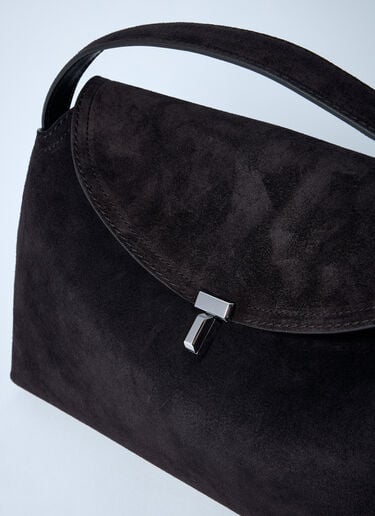 TOTEME T-Lock Suede Handbag Brown tot0261015