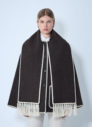 Embroidered Scarf Jacket TOTEME Embroidered Scarf Jacket Brown tot0261018