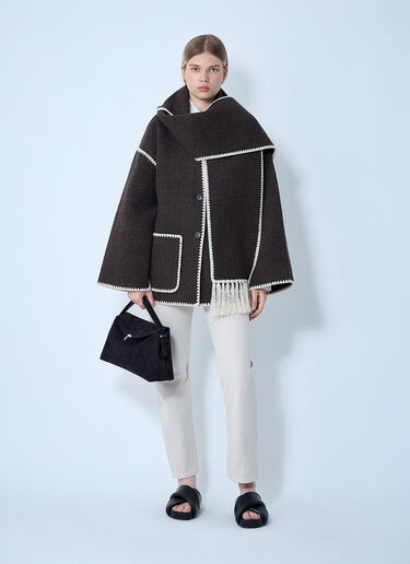 Embroidered Scarf Jacket TOTEME Embroidered Scarf Jacket Brown tot0261018
