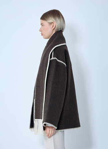 Embroidered Scarf Jacket TOTEME Embroidered Scarf Jacket Brown tot0261018