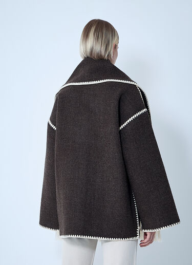 Embroidered Scarf Jacket TOTEME Embroidered Scarf Jacket Brown tot0261018
