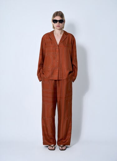 TOTEME Monogram Silk Pants Orange tot0261019
